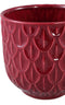 PTMD Kobee Red ceramic glazed pot round leave patternXL