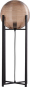 PTMD Korrin Brown embossed rib glass floor lamp ball
