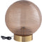 PTMD Korrin Brown embossed rib glass table lamp ball L