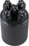PTMD Krystine Black Round Ceramic Pot With Tulips Top