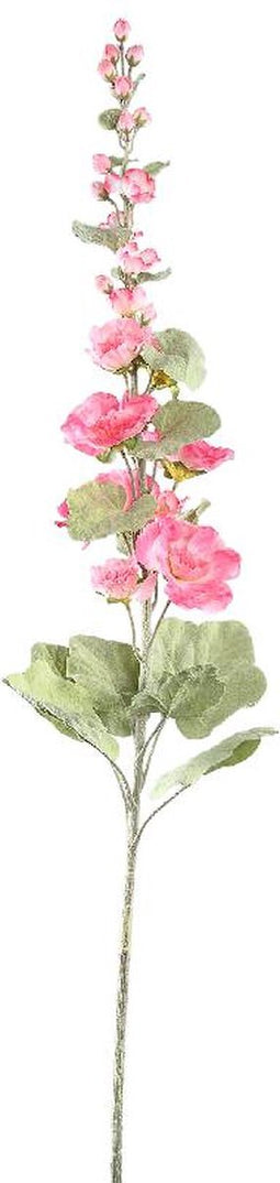 PTMD Kunstbloem Hollyhock - 65x26x114 cm - Plastic - Roze