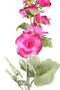 PTMD Kunstbloem Hollyhock - 65x26x114 cm - Plastic - Wit