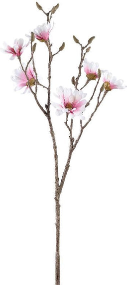 PTMD Kunstbloem Magnolia - 34x37x84 cm - Kunststof - Roze