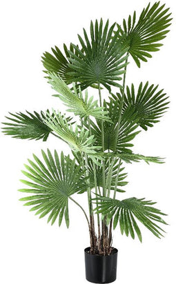 PTMD Kunstplant Palm Tree - 80x80x134 cm - Plastic - Zwart