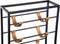 PTMD Kyrann Black Rectangle Iron Wine Rack With Leather