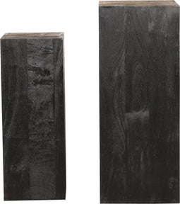 PTMD Kyro Black Sandblasted Mango Wood Pedestal SV2