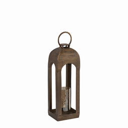 PTMD Lantaarn Asenat - 23x23x80 cm - Glas - Goud