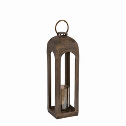 PTMD Lantaarn Asenat - 23x23x92 cm - Glas - Goud