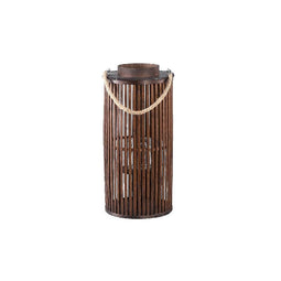 PTMD Lantaarn Zafria - 24x24x50 cm - Glas - Bruin