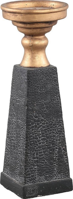 PTMD Laya Kandelaar - 11 x 11 x 34 cm - Poly - Goud/zwart