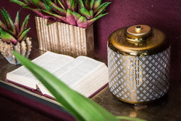 PTMD Lazaro Ronde Tafellamp - 18 x 18 x 23 cm - Glas - LED - Goud