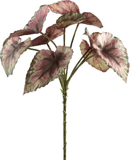 PTMD Leaves Plant Begonia Kunsttak - 17 x 22 x 33 cm - Paars/groen