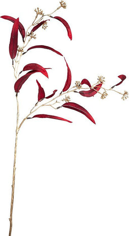 PTMD Leaves Plant Eucalyptus Kunsttak - 42 x 26 x 80 cm - Rood/goud