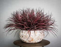 PTMD Leaves Plant Gras Kunststruik - 36 x 56 x 46 cm - Bordeaux