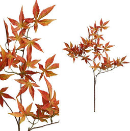 PTMD Leaves Plant Maple Kunsttak - 52 x 45 x 86 cm - Oranje/rood