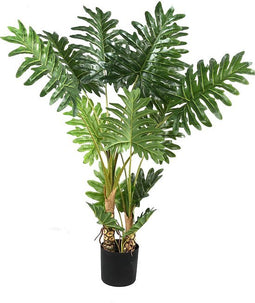 PTMD Leaves Plant Philodendron Kunstplant - H140 x Ø60 cm - Plastic pot - Groen
