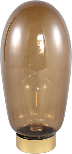 PTMD Lennon LED Verlichting - 15x15x32 cm - Glas - Bruin