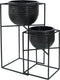 PTMD Lesley Black Brush Alu Pot On Black Iron Stand SV2