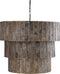 PTMD Levan Brass Stone Veneer Hanging Lamp 3 Layers
