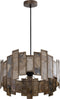 PTMD Levan Brass Stone Veneer Hanging Lamp Round