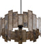 PTMD Levan Brass Stone Veneer Hanging Lamp Round