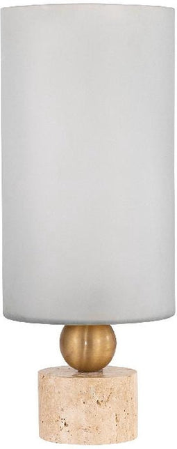 PTMD Levee White Glass Stormlight Travertine Base L