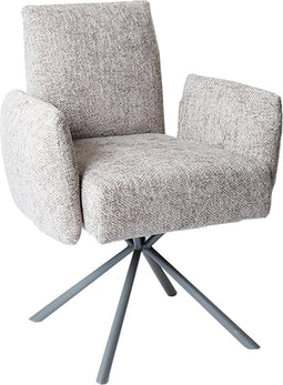 PTMD Lex Cream Dining Chair Legacy 3 Mink Metal Legs