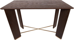 PTMD Liber Bar Table 140x70x94 brown wood gold metal