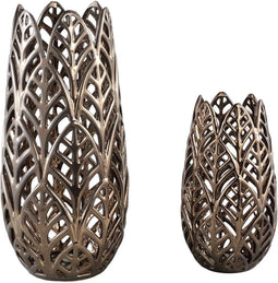 PTMD Lika Windlicht - 21 x 21 x 45 cm - Keramiek - Brons