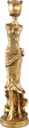 PTMD Lilian Kandelaar Vrouw - 11,5 x 11 x 40,5 cm - Poly - Goud