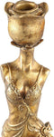 PTMD Lilian Kandelaar Vrouw - 11,5 x 11 x 40,5 cm - Poly - Goud