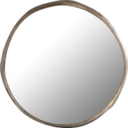 PTMD Limera Brass Alu Round Mirror Irregular Border L