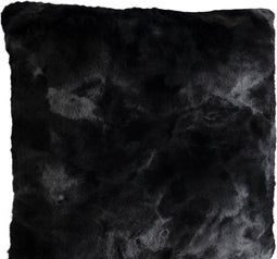 PTMD Linde Black Faux Fur Cushion Square L