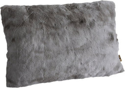 PTMD Linde Grey Faux Fur Cushion Rectangle