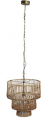 PTMD Linth Natural Reed Hanging Lamp Three Levels Round