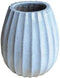 PTMD Lionne White Ceramic Pot Ribbed Bulb Round L