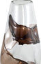 PTMD Lisee Brown Solid Glass Vase Line Frost L