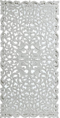 PTMD Livvy White Antique MDF Carved Wall Panel Rec