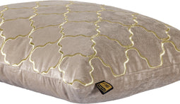 PTMD Lizze Beige Velvet Cushion Embroidery Rectangle