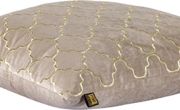 PTMD Lizze Beige Velvet Cushion Embroidery Square L