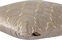 PTMD Lizze Beige Velvet Cushion Embroidery Square S