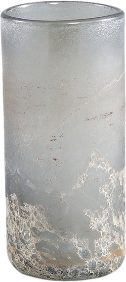 PTMD Loek Grey Glass Cilinder Vase Straight S