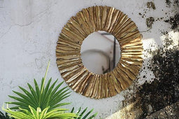 PTMD look goud spiegel rond