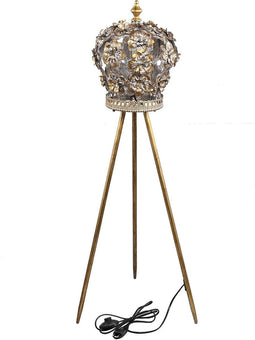 PTMD Loraz Gold Iron Floor Lamp Flower Shade Round