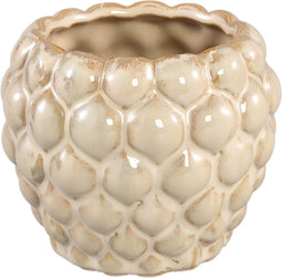 PTMD Louana Bloempot - 12 x 12 x 11 cm - Keramiek - Creme