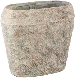 PTMD Lourdes Cream Cement Pot Jute Pattern Oval L