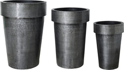 PTMD Lovay Black Brushed Alu Sheet Pot Round SV3