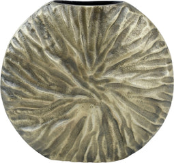 PTMD Lozac Ronde Bloempot - 25 x 6 x 22 cm - Aluminium - Zilver