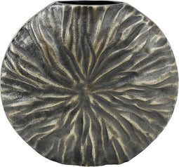 PTMD Lozac Ronde Bloempot - 29 x 9 x 26 cm - Aluminium - Grijs