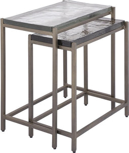 PTMD Lucinde Brass Iron Sidetable Smoky Glass Rect SV2